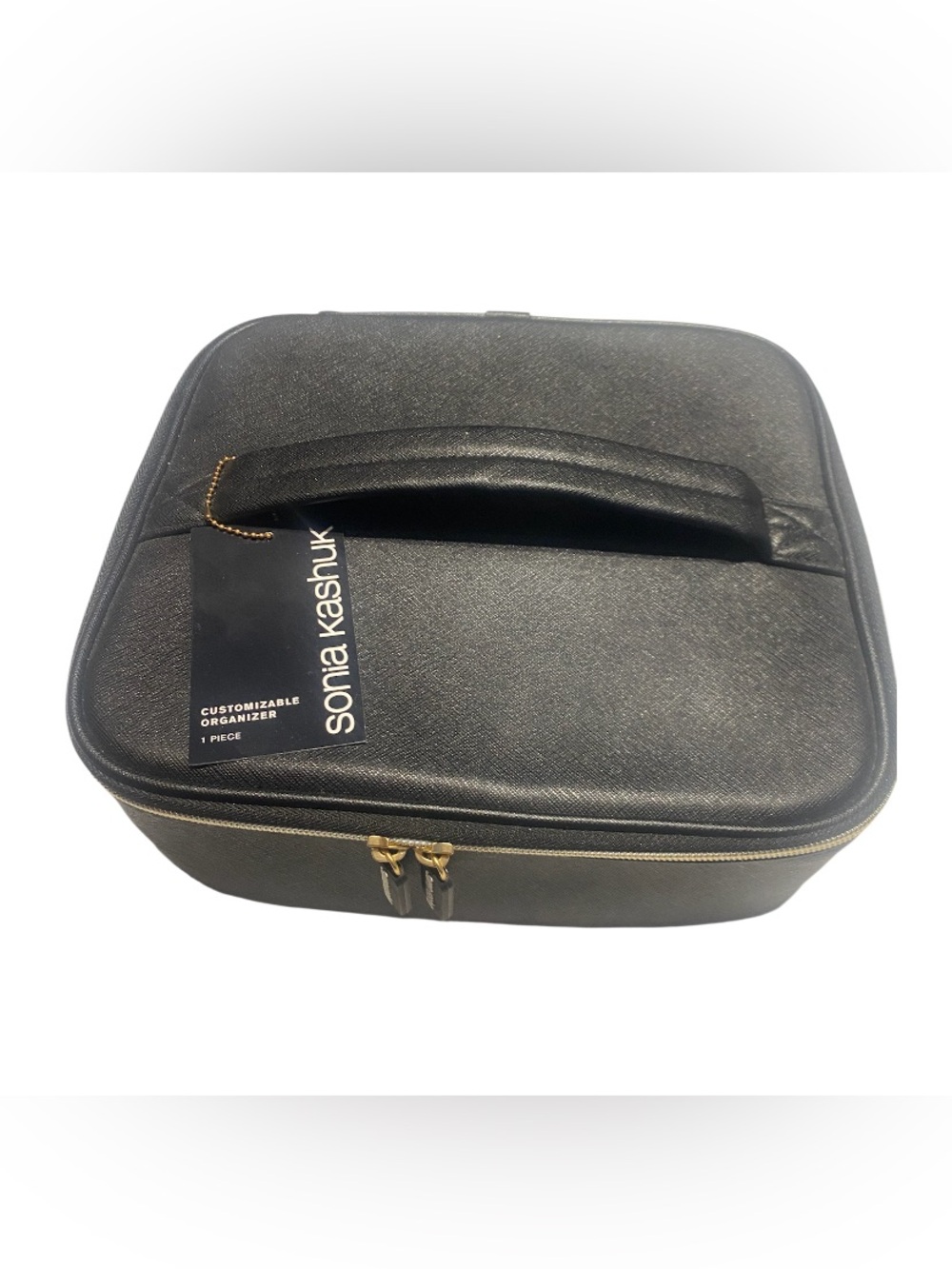 Sonia Kashuk Black Toiletry Travel Case with Gold Accents